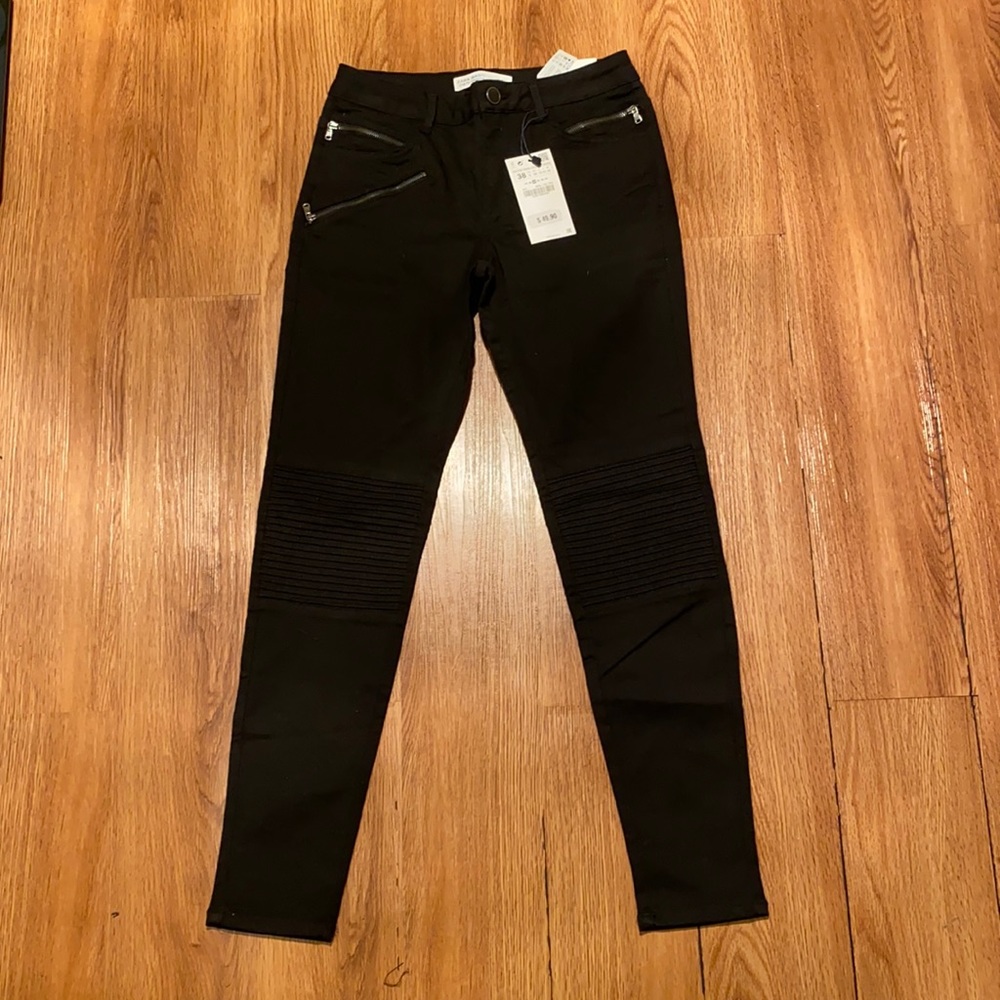 Zara Moto Denim Pants